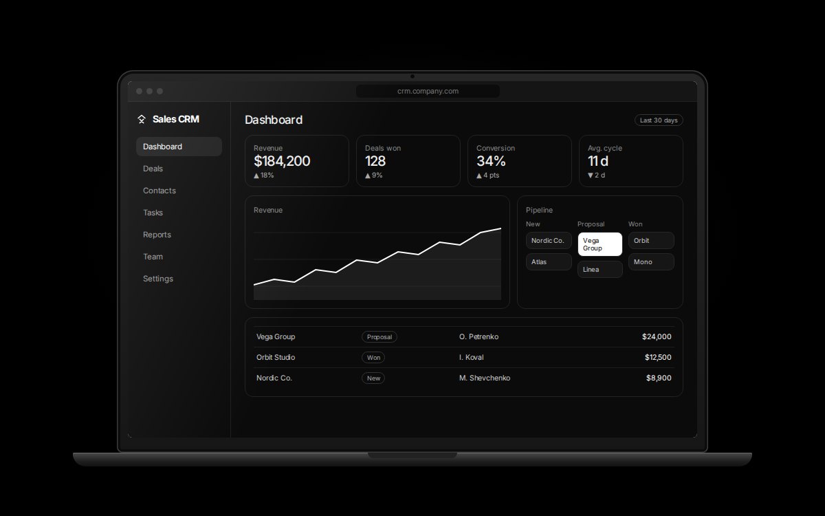 A sales CRM dashboard